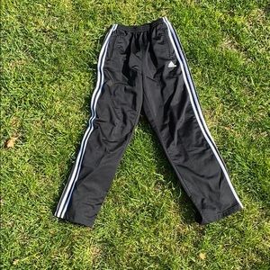 Vintage Adidas Black Track Pants, Three Stripes